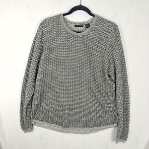 Jeanne Pierre Y2K Knit Women XXL Hi Low Rounded Hem Green Cream